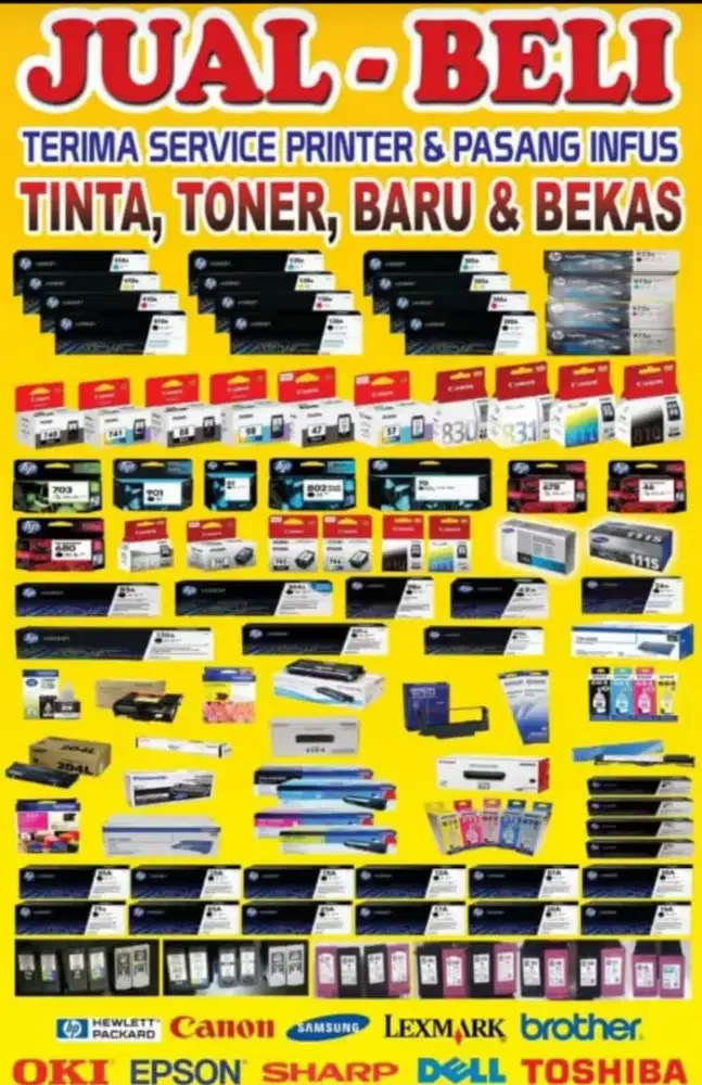 KAMI MENERIMA JUAL BELI TINTA CARTRIDGE BARU DAN BEKAS KANTORAN ANDA