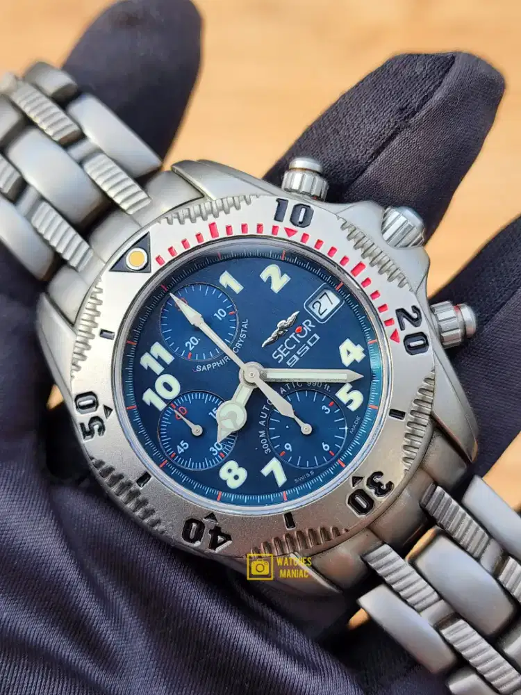 Jam Tangan Original Sector 950 Titanium Chronograph Automatic Swiss