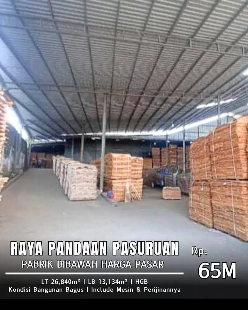 Dijual Cepat Pabrik Di Bawah Harga Pasar Nol Jalan Raya Pandaan