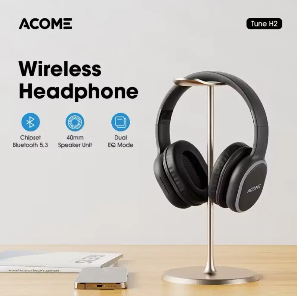 Headset bluetooth ACOME H2 Over-ear Wireless Dual EQ Mode BT 5.3