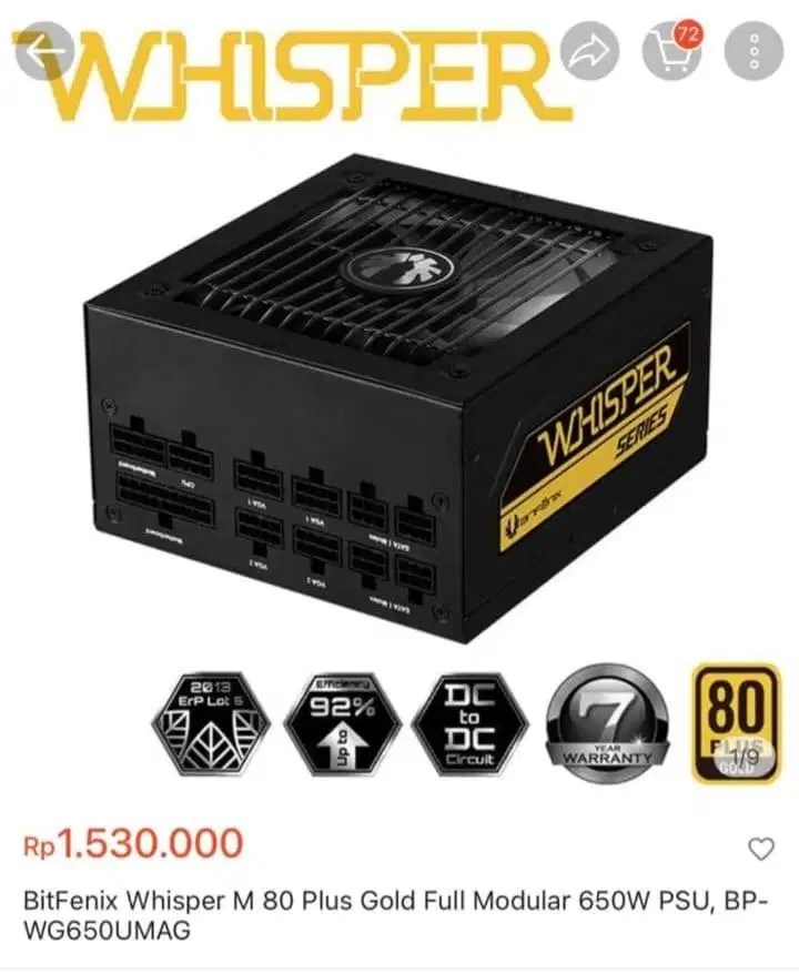 Power Supply Whisper BWG 650 M Original