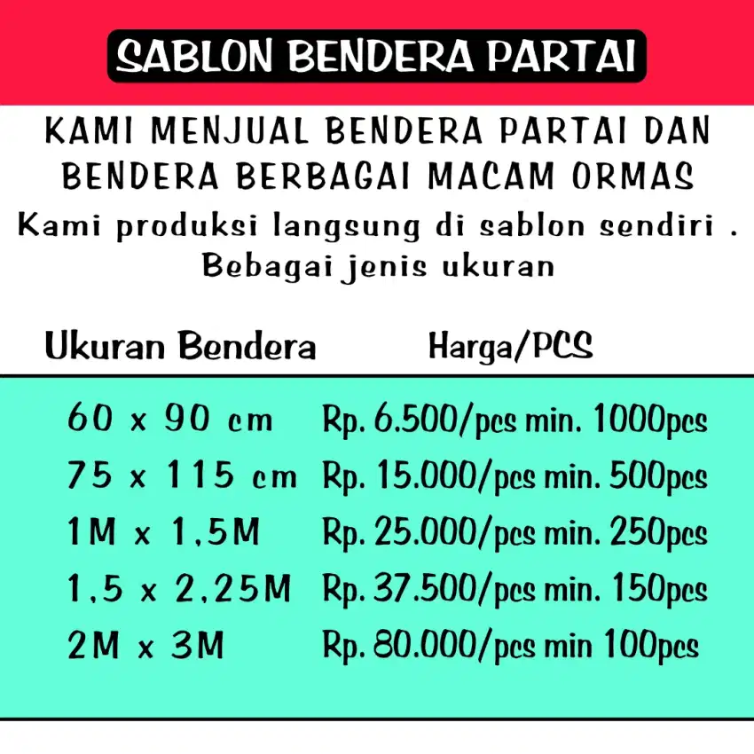 Sablon Bendera Partai