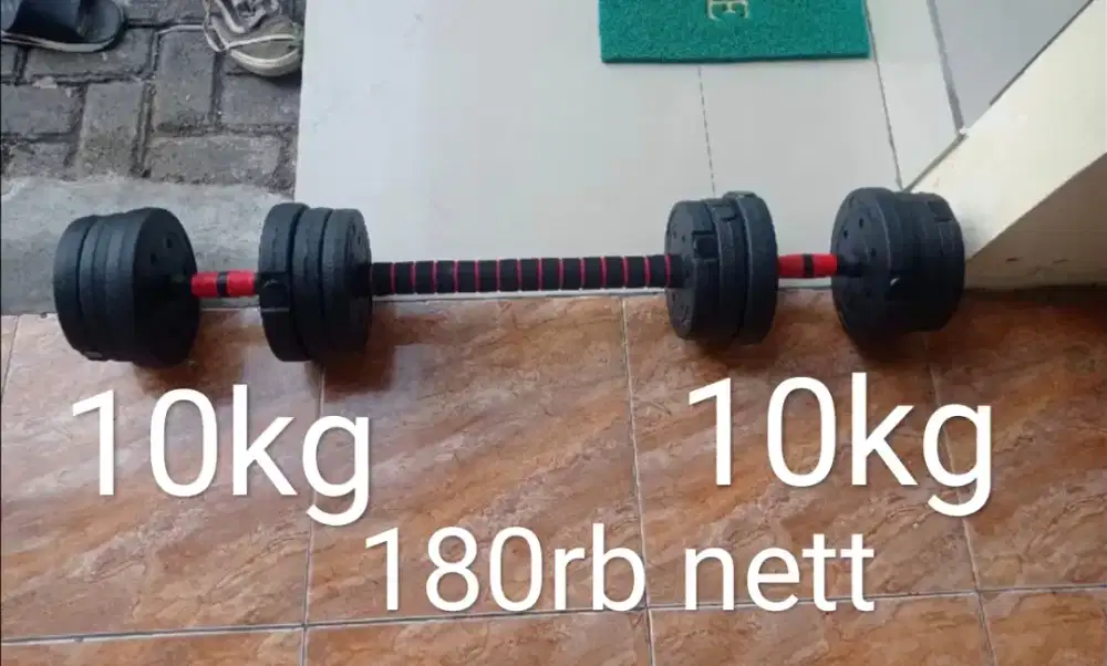 Barbel berat total 20kg bisa dirakit