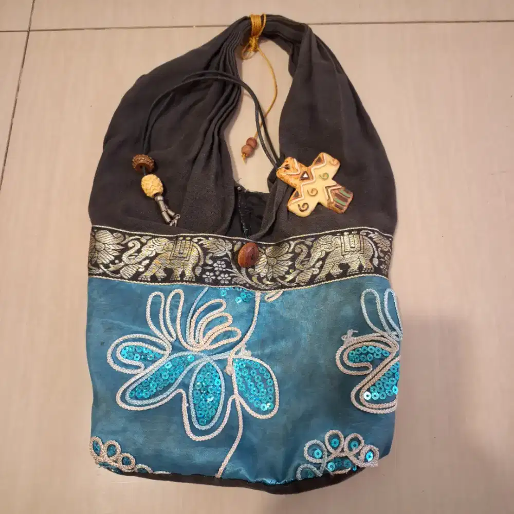 Tas Kantong Kain Handmade Traditional Serbaguna Motif  Bunga