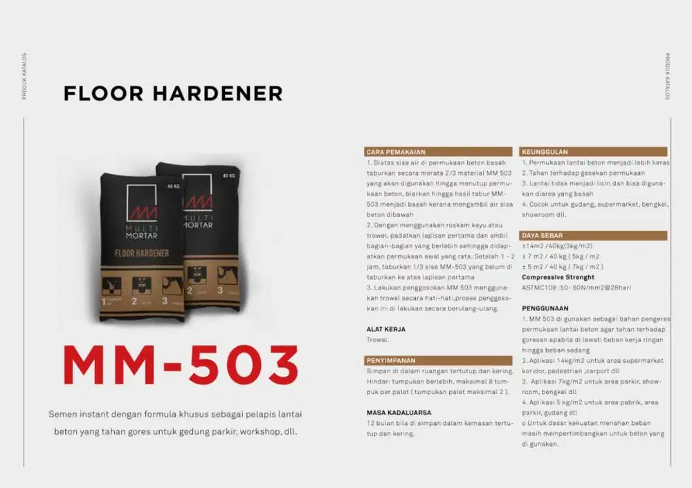 FLOOR HARDENER MULTI MORTAR MM-503 (SEMEN INSTANT) @40KG