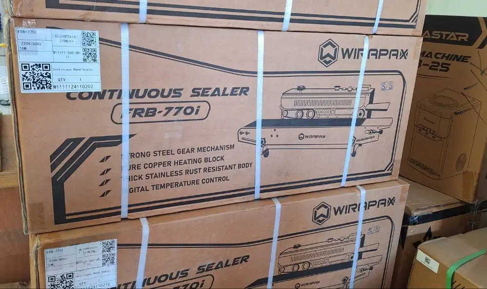 Continuous Band Sealer Mesin Penyegel plastik kontinyu Wirapax FRB-770