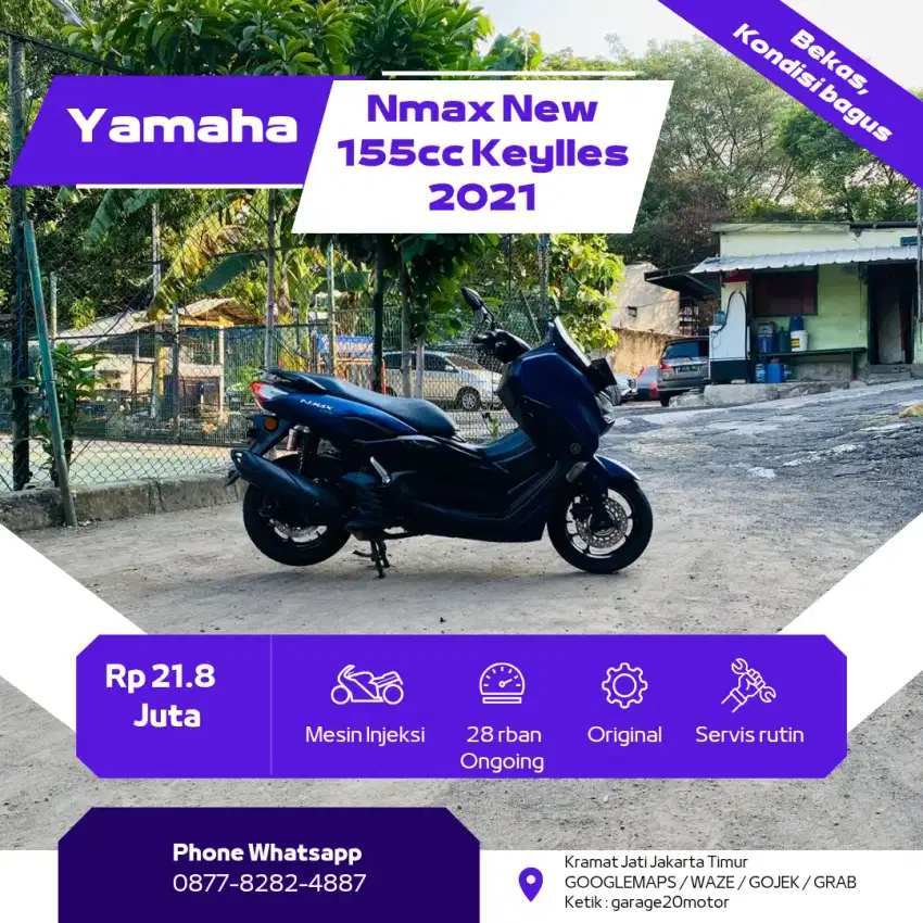 Yamaha All New Nmax 155cc Keylles Fi Blurcore Non Abs Tahun 2021