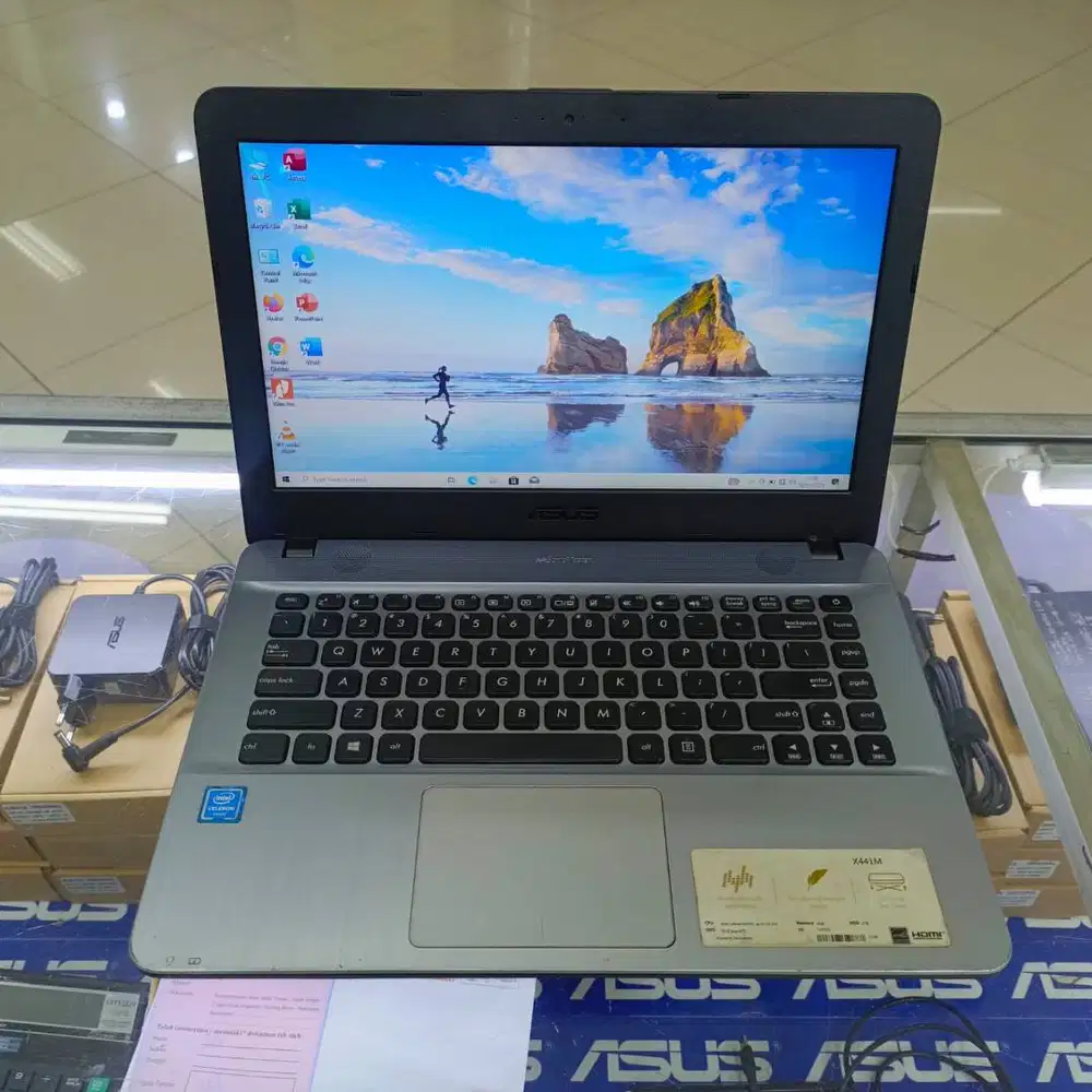 laptop asus x441 intel celeron ram 4gb sudah ddr4 ssd 128gb siap pakai