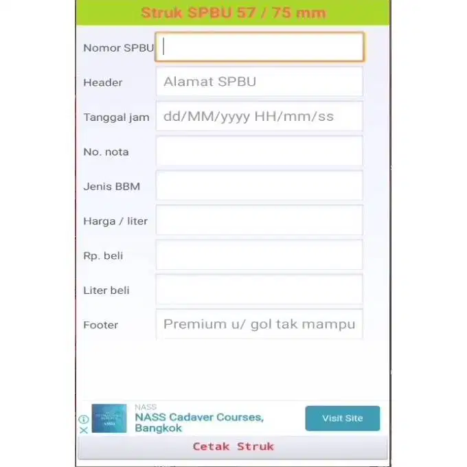 Aplikasi Android Nota BBM Bensin