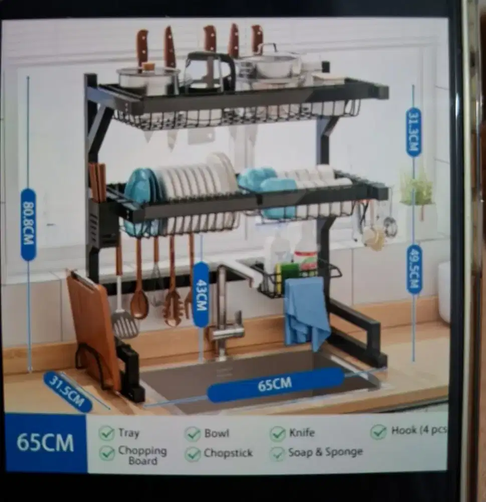 Rak Dapur Stainless Dapur 2 tingkat