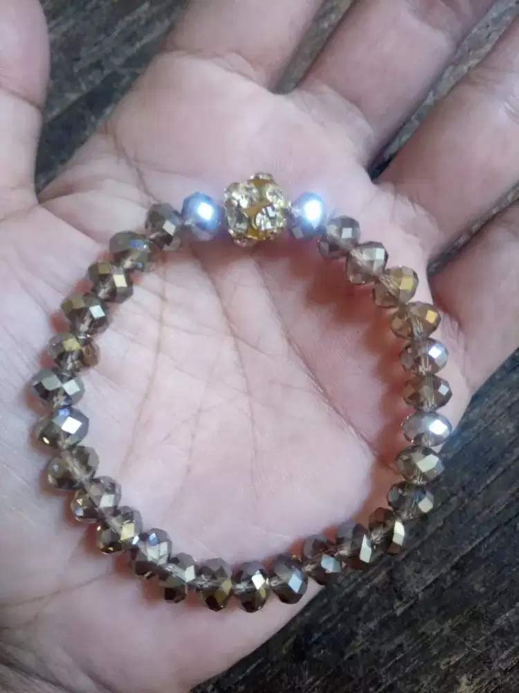 Gelang wanita batu smokey quart cakep
