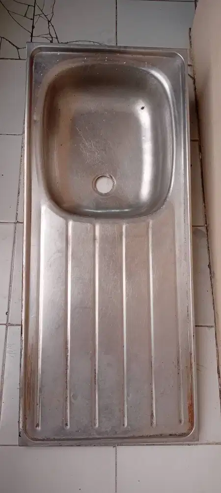 Bak Cuci Piring Stainless Thn 80-an, Uk.PxLxT = 107x45x15cm, Pejaten