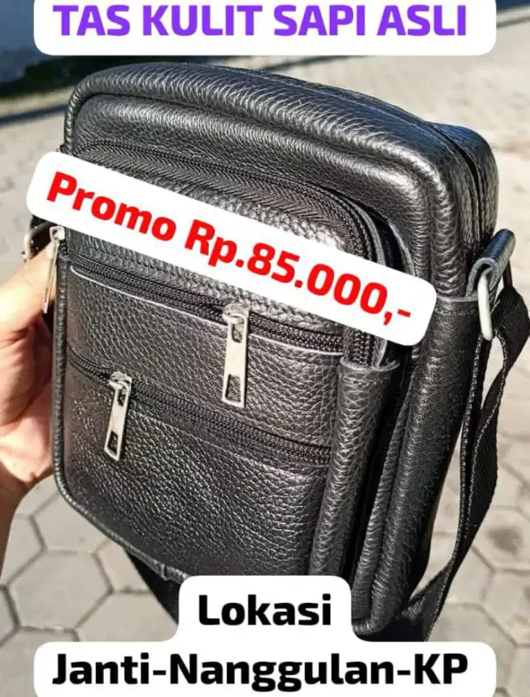 Tas Selempang Kulit Sapi Asli ( PROMO )