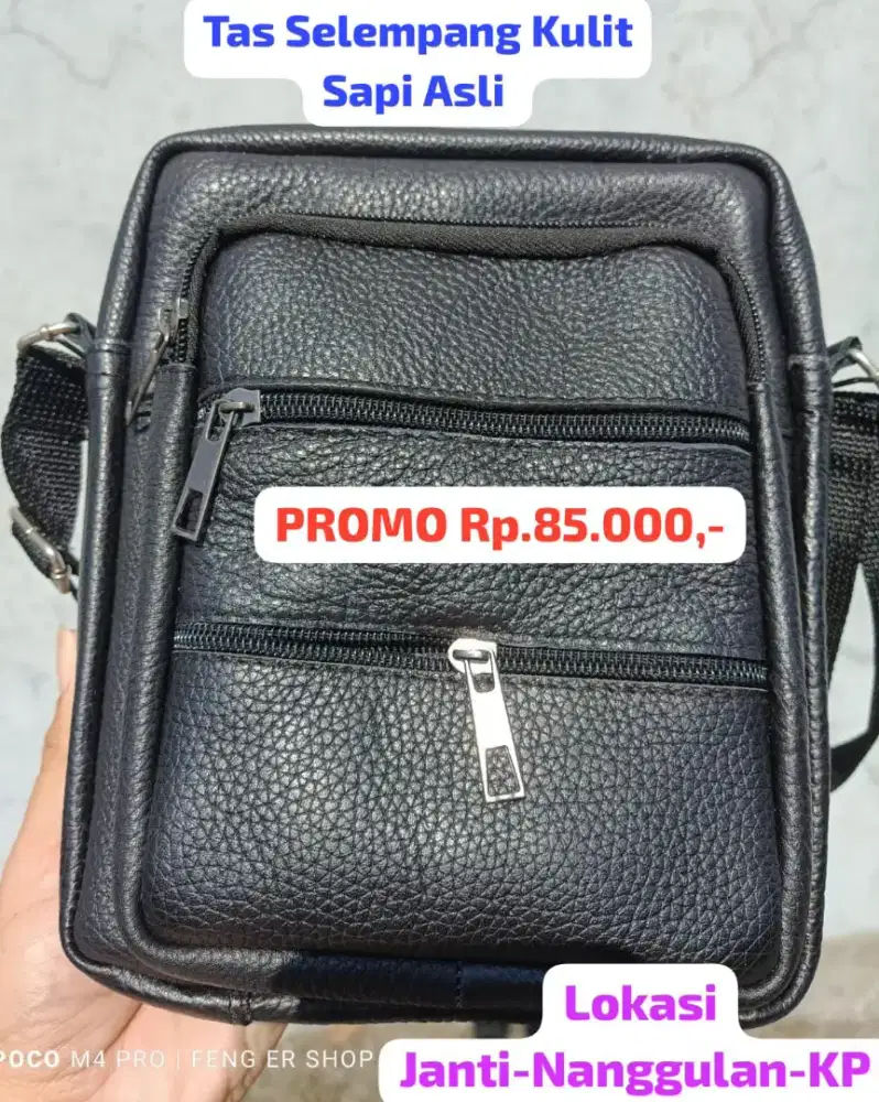 Tas Selempang Kulit Sapi Asli ( PROMO )