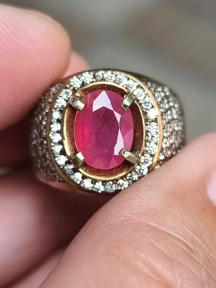 Batu orange safir sapphire padparadscha 2.17 carat ring perak memo CGL