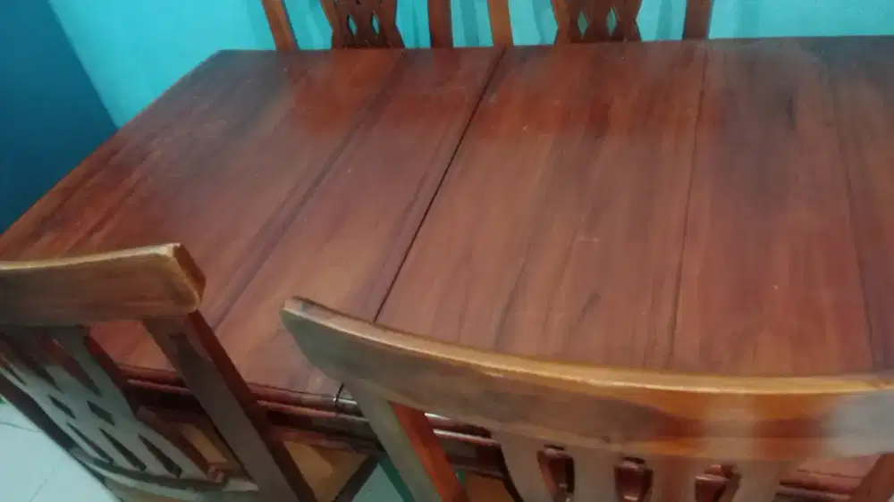 Meja makan kayu jati 4 kursi