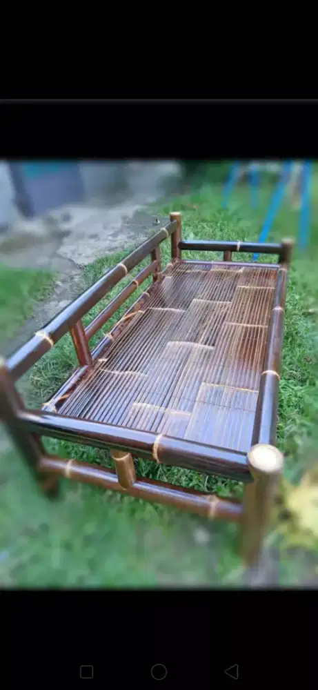 Bale Santai Asli bambu Hitam