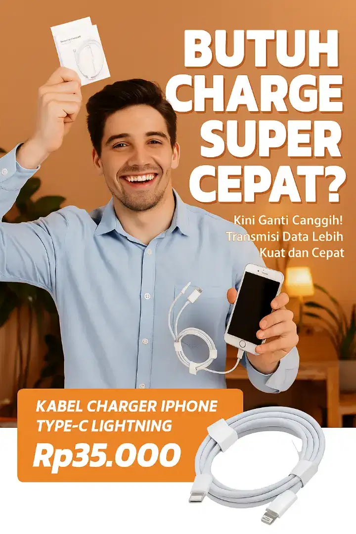 Kabel Data Charger iPhone Type-C to Lightning