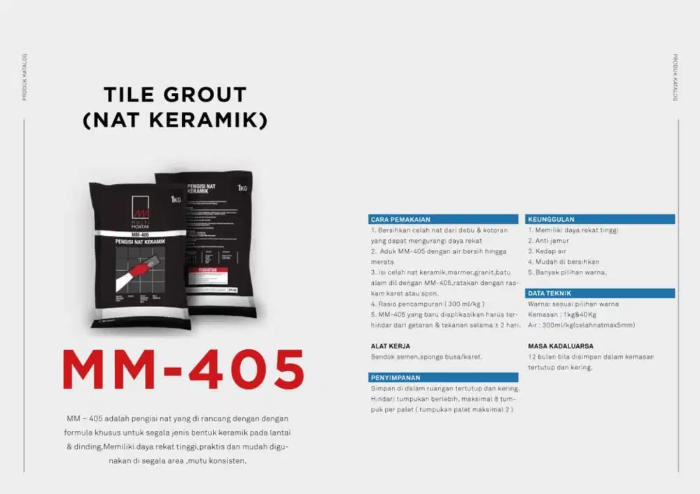 NAT KERAMIK (TILE GROUT) MULTI MORTAR MM-405 (SEMEN INSTANT) @40KG