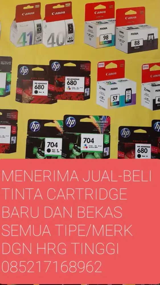 MENERIMA JUAL BELI TINTA CARTRIDGE BARU/BEKAS KANTORAN,PROYEK ANDA