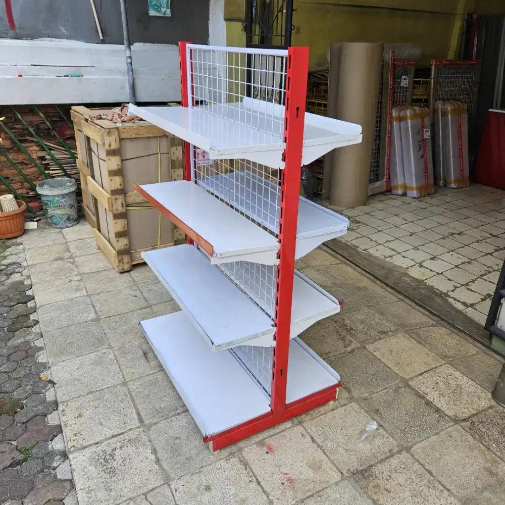 Rak Gondola Minimarket Double Tinggi 150cm BEKAS