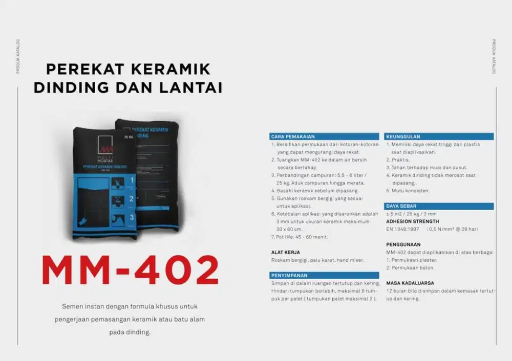 PEREKAT KERAMIK DINDING MULTI MORTAR MM-402 (SEMEN INSTANT) @40KG