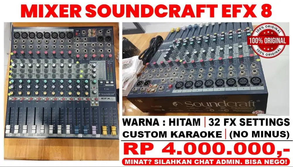 AUDIO MIXER SOUNDCRAFT EFX8 ORIGINAL Channel Mono Effect LEXICON