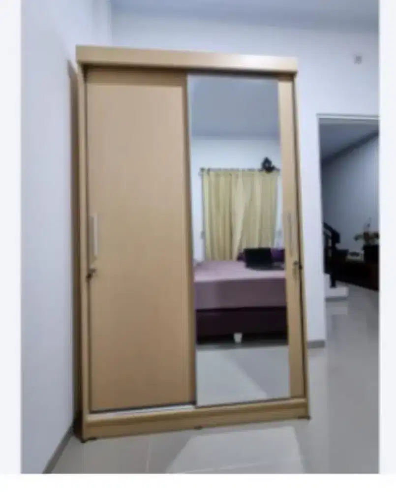 Lemari Sliding Doir 2 pintu Finishing HPL