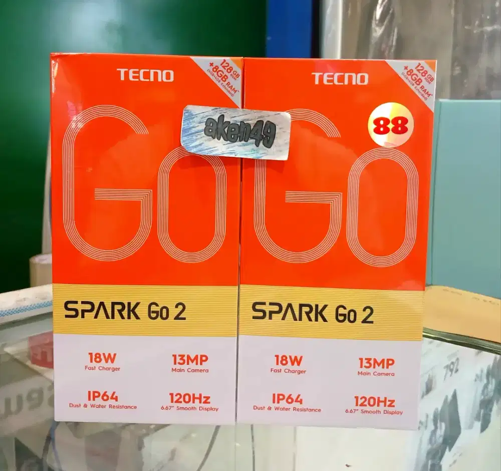 Tecno Spark Go 2 4GB 128Gb 120Hz 5000mAh 18w IP 64 Resmi