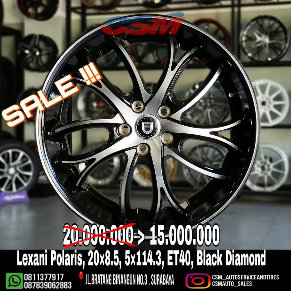 SALE!! Velg Lexani Polaris R20 for Alphard,Reborn/Zenix,Vellfire,BYD