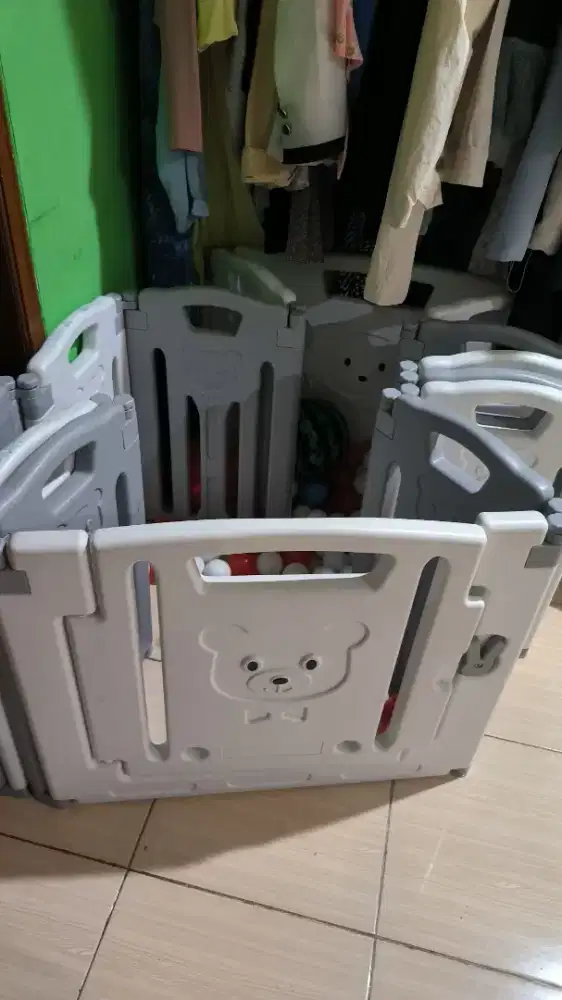 Baby folding Fence Pagar Pager Anak mothersco 12 Pagar 2 Pintu