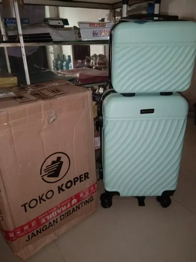 DIJUAL Koper Polo Lite uk.20 Hijau Mint BARU NO MINUS (+ Set Mini 12)