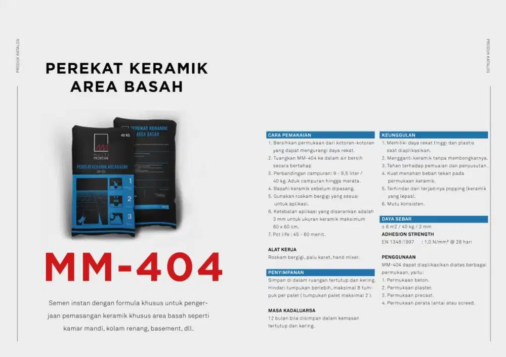 PEREKAT KERAMIK AREA BASAH MULTI MORTAR MM-404 (SEMEN INSTANT) @40KG