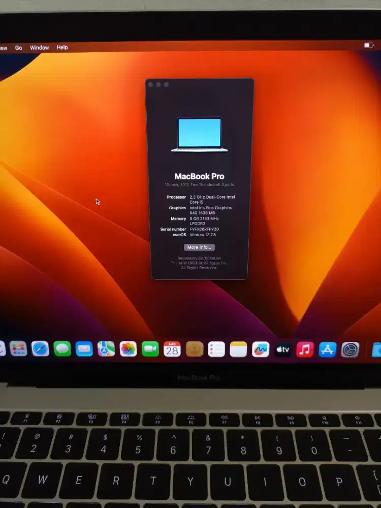 Macbook Pro 13 2017 Intel i5 8GB / 256GB