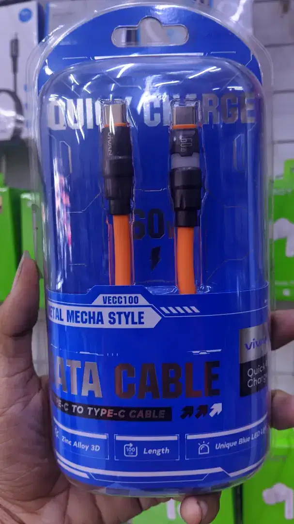 KABEL DATA TYPE-C TO TYPE-C VIVAN VECC100