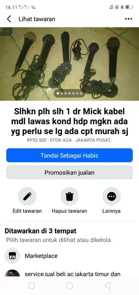 Slhkn lh slh 1 dr audio Mick kabel lawas kond hdp murah sj cpt dpt yah