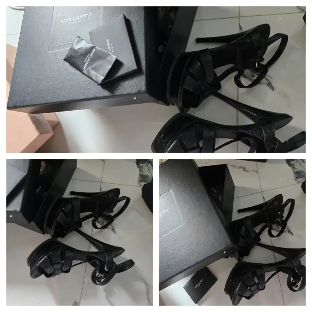 Ysl heels black patent leather