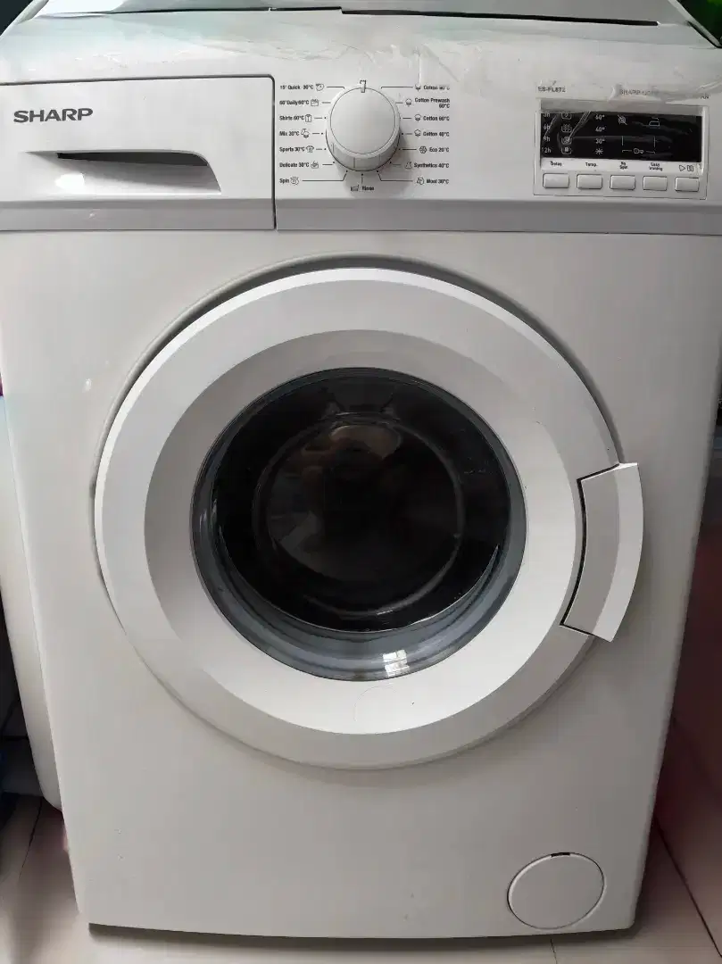 Mesin Cuci Sharp ES-FL872 Front Loading, Kondisi Mulus & Hemat Listrik