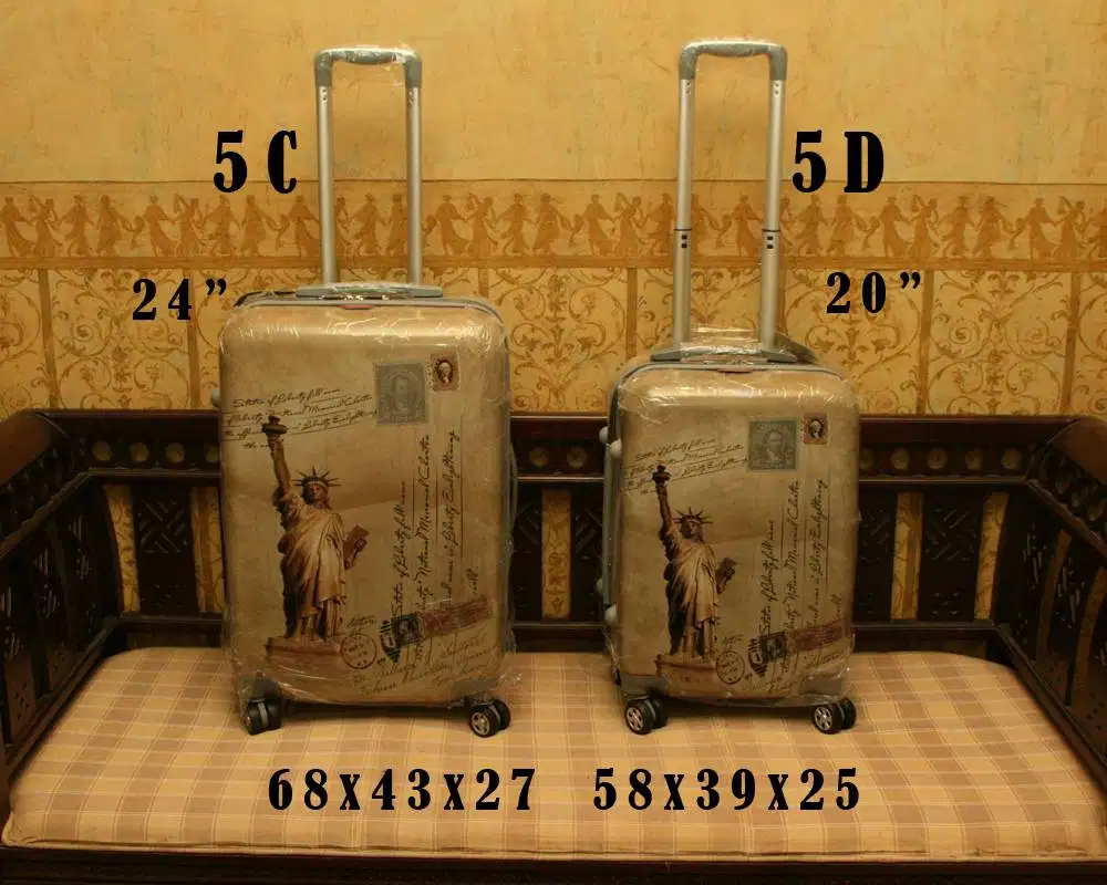 Koper Polo Line fiber 4 roda putar 24 inci Liberty coklat