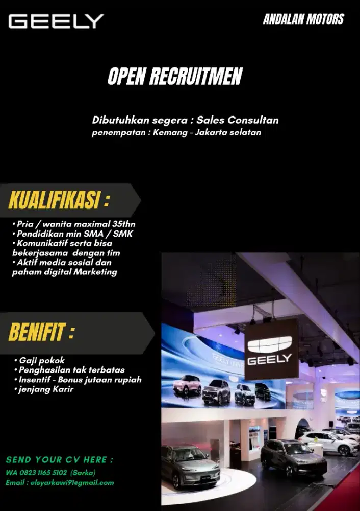 Butuh segera sales Constultan