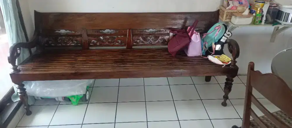 Bangku panjang antik jati