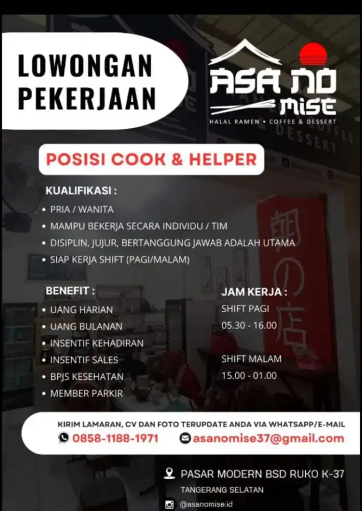 Dibutuhkan segera, juru masak dapur