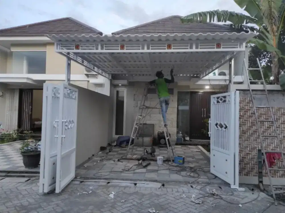 Bengkel las Lampung tralis kanopi pintu pagar gerbang tangga