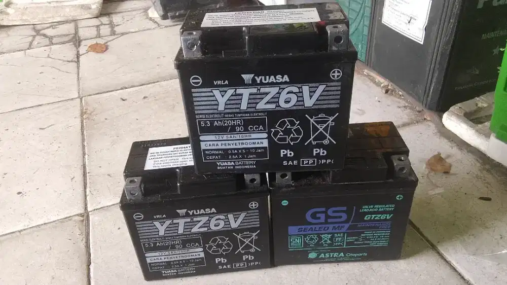 AKI COPOTAN GTZ6 GS,YUASA ORI UTK  MOTOR MATIC,BERGARANSI