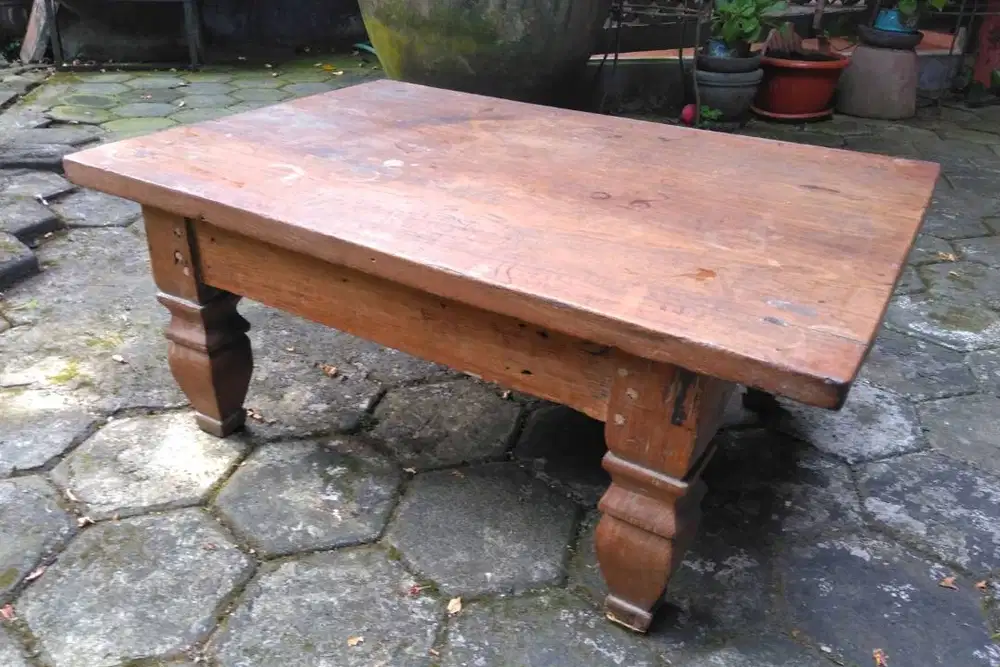Meja antik top papan satu