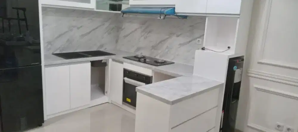 Top tebel meja dapur white carara