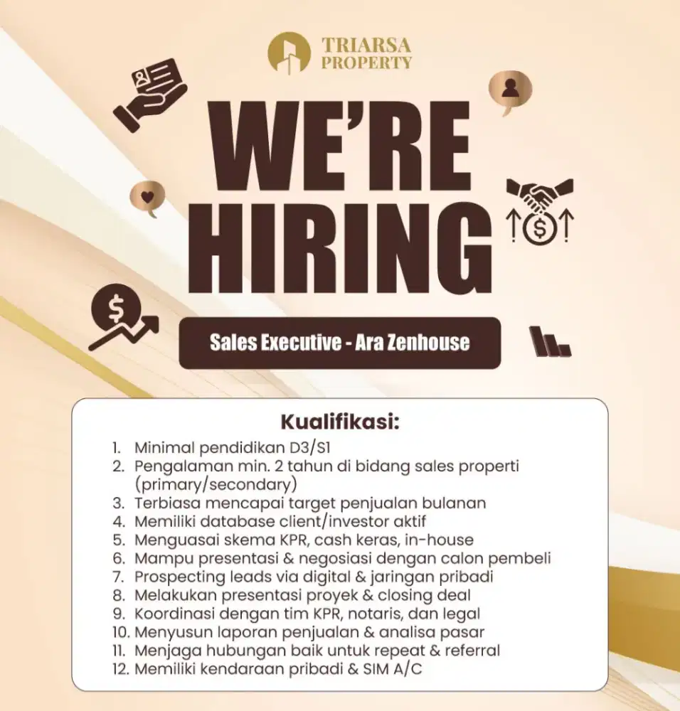 Dibutuhkan Segera Seles Inhouse