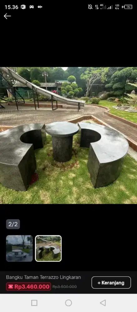 Bangku meja taman outdoor terrazzo