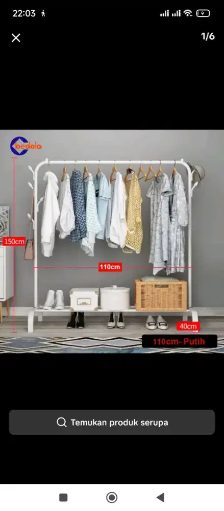 Stand Hanger Baju kokoh