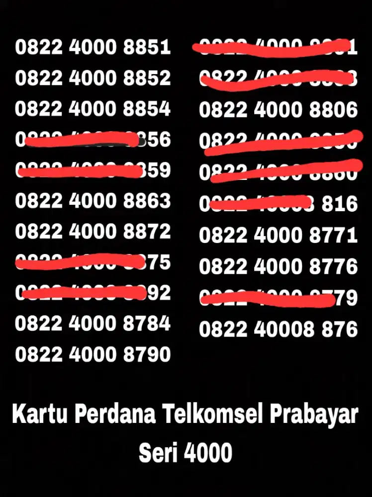 Nomor Cantik Simpati 4G Super Rapih Kartu Perdana Telkomsel Nomer